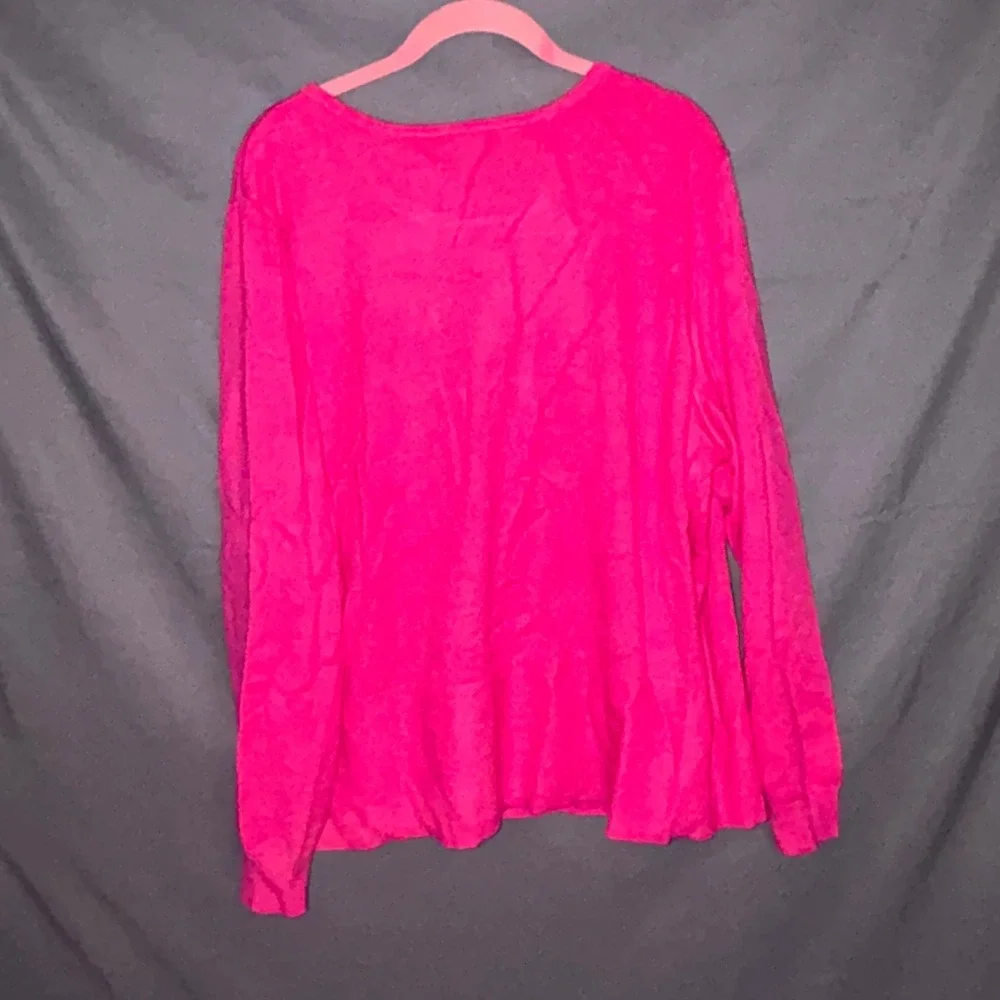 Mally Roncal Fierce By Mally Hot Pink Cut Out Sweater Rose Brooch 2X NWOT - Picture 6 of 6